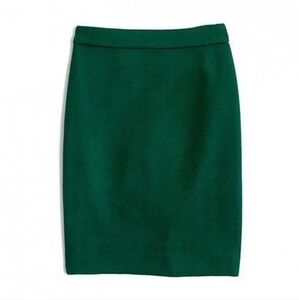 JCrew No.2 Pencil Skirt Size 2 (100% Wool) green